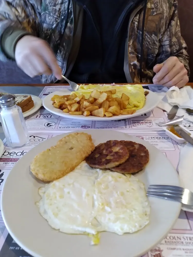 Eggs Sausage Toast and Home Fries